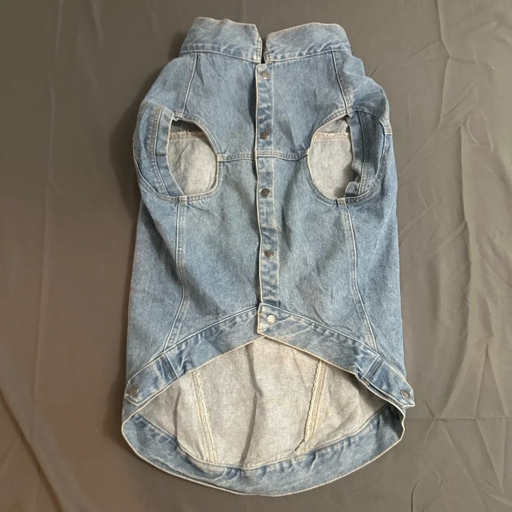 Vintage 2001 Harley Davidson Dog‎ Jacket Vest XL Embroidered Logo Snap Denim